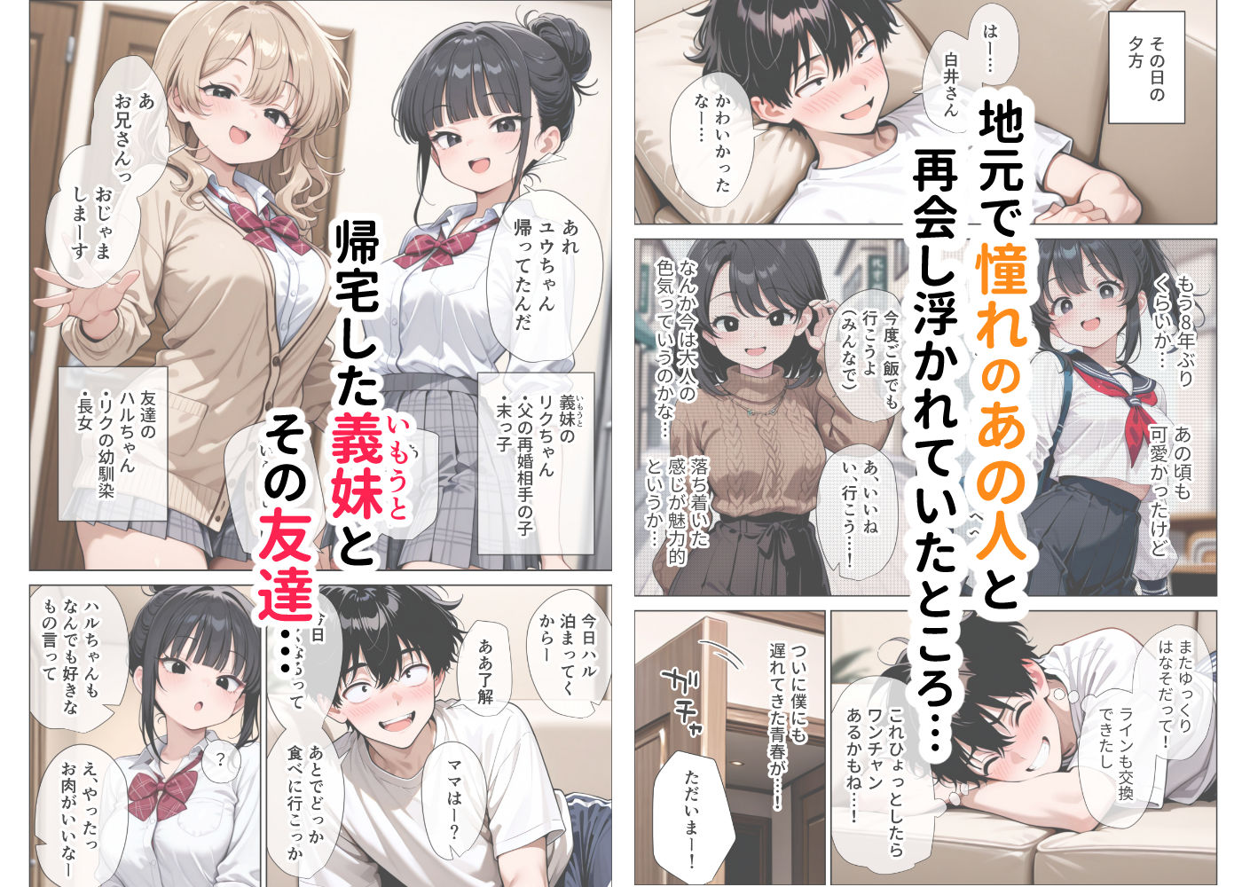 【イけ】【イくな】J●なんかに全然キョーミがない僕を強●勃起させ脳がバグるほど相反責めしてくる甘サド義妹とその友達 無料サンプル画像1