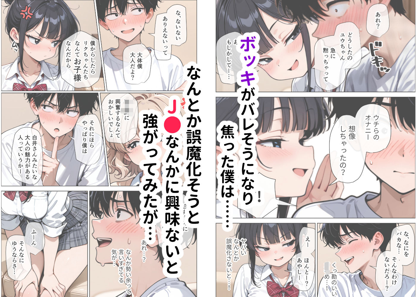 【イけ】【イくな】J●なんかに全然キョーミがない僕を強●勃起させ脳がバグるほど相反責めしてくる甘サド義妹とその友達 無料サンプル画像4